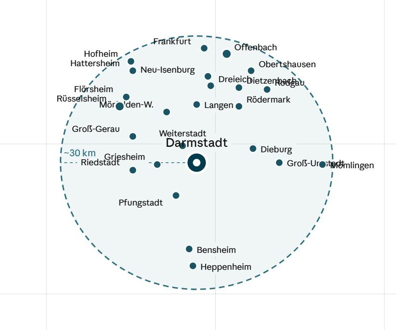Beratungsgebiet IBF Energieberatung Rhein-Main Darmstadt